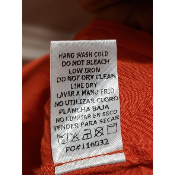 STACCATO Women's Orange Pleated Button Front Short Sleeve Long Maxi Dress Medium - Picture 9 of 16